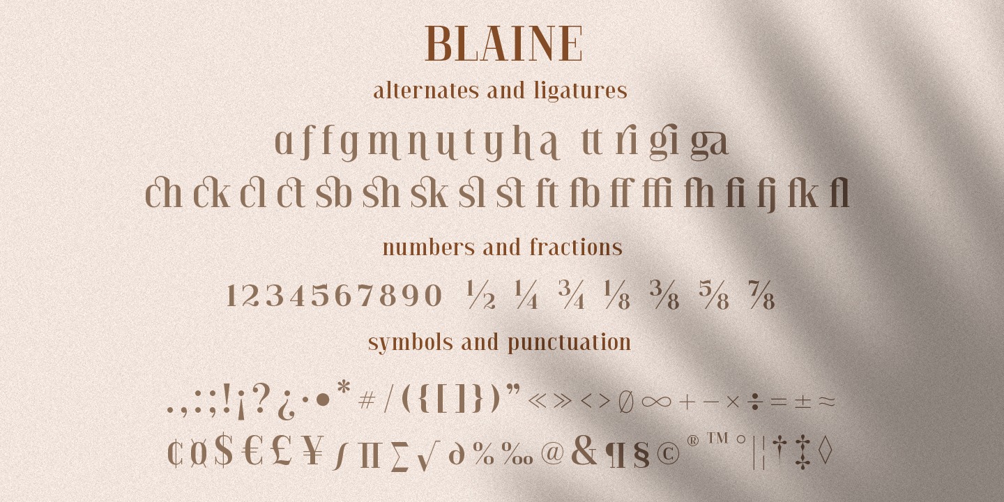Przykład czcionki Blaine Regular